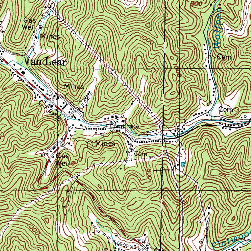 Topographic Map of Van Lear Volunteer Fire Department, KY