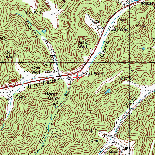 Topographic Map of Rockhouse Volunteer Fire Department, KY