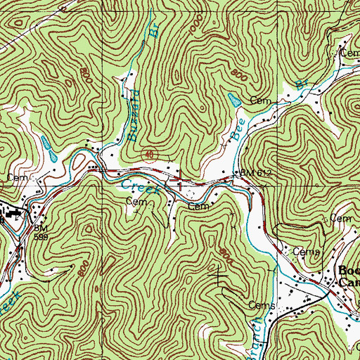 Topographic Map of Williamsport Volunteer Fire Department, KY