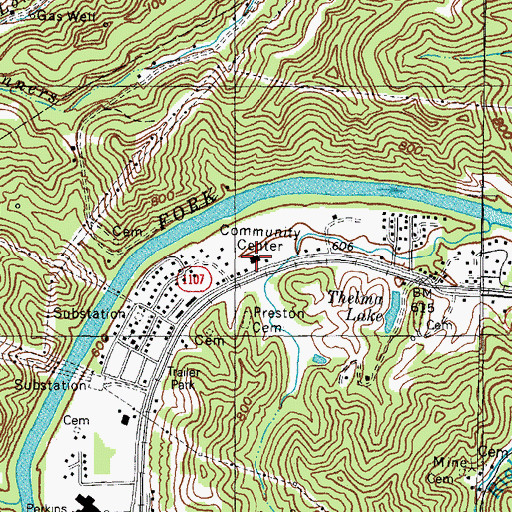 Topographic Map of Thelma Volunteer Fire Department, KY