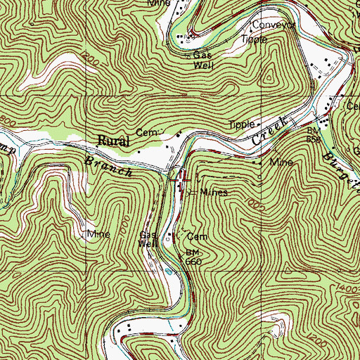 Topographic Map of Hatfield Volunteer Fire Department, KY