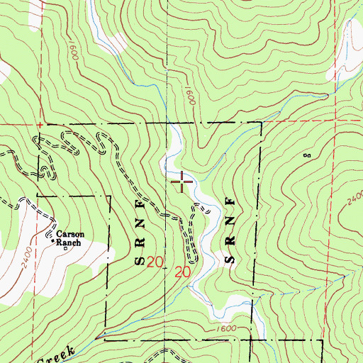 Topographic Map of Minon Creek, CA