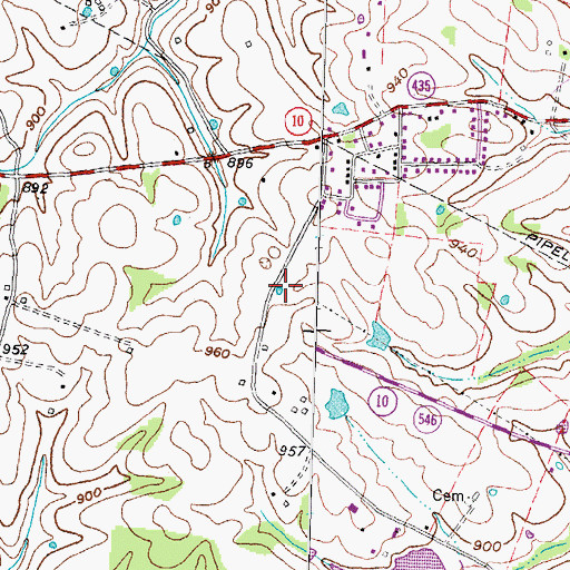 Topographic Map of Fernleaf Highland Volunteer Fire Department, KY