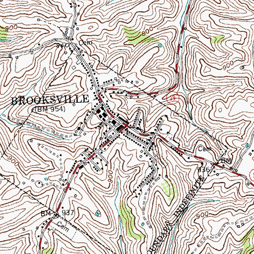 Topographic Map of Brooksville Volunteer Fire Department, KY