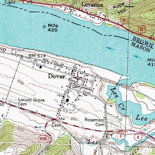 Topographic Map of Dover Volunteer Fire Department, KY