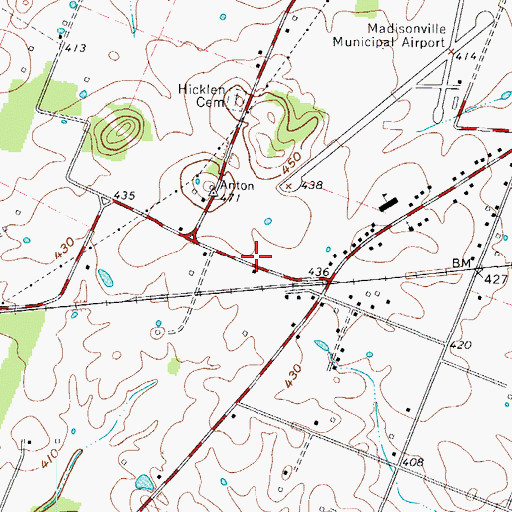 Topographic Map of Anton Fire Department, KY