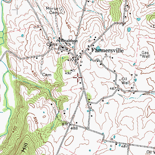 Topographic Map of Farmersville Volunteer Fire Department, KY