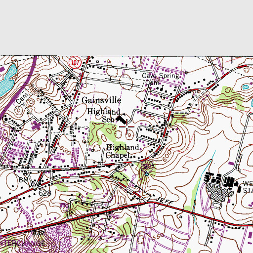 Topographic Map of Highland Volunteer Fire Department, KY