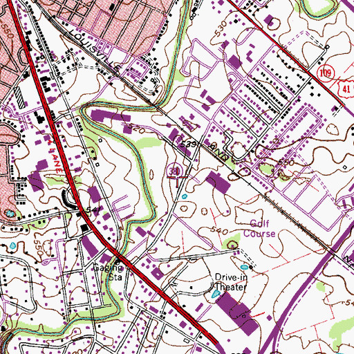 Topographic Map of Hopkinsville Fire Department Station 2, KY