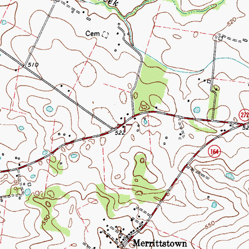 Topographic Map of Square Deal Volunteer Fire Department, KY