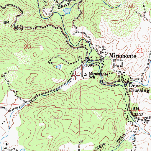 Topographic Map of Miramonte Elementary School, CA