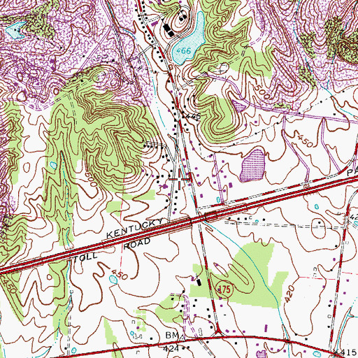 Topographic Map of Graham Volunteer Fire Department, KY