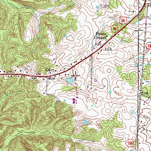 Topographic Map of East Golden Pond Volunteer Fire Department, KY