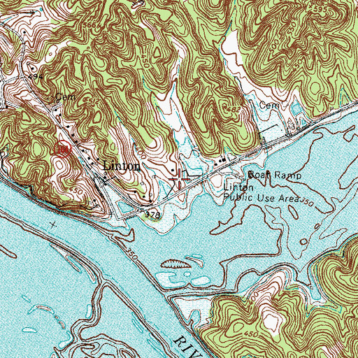 Topographic Map of Linton Volunteer Fire Department, KY
