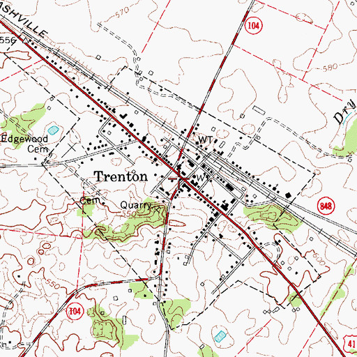 Topographic Map of Trenton Volunteer Fire Department, KY