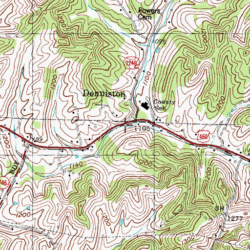 Topographic Map of Botts Fire Department, KY