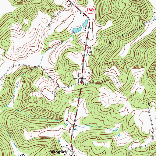 Topographic Map of Wingfield Fire Department, KY