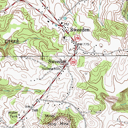 Topographic Map of Kyrock Fire Department, KY