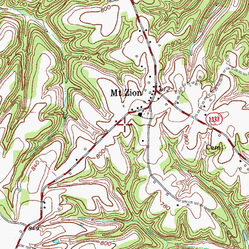 Topographic Map of East Allen Fire Department, KY