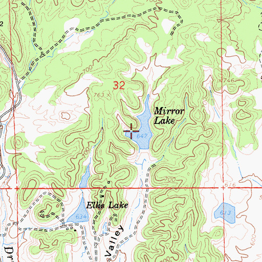 Topographic Map of Mirror Lake, CA