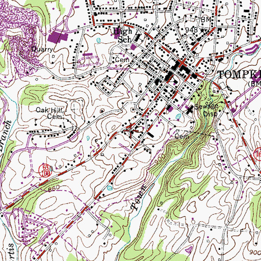 Topographic Map of Monroe County Fire and Rescue, KY