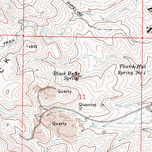 Topographic Map of Black Butte Spring, AZ