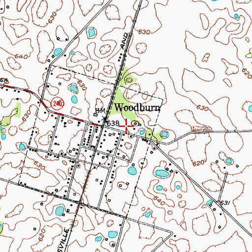 Topographic Map of Woodburn Volunteer Fire Department, KY