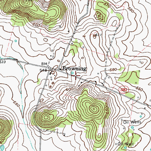 Topographic Map of Browning Volunteer Fire Department, KY