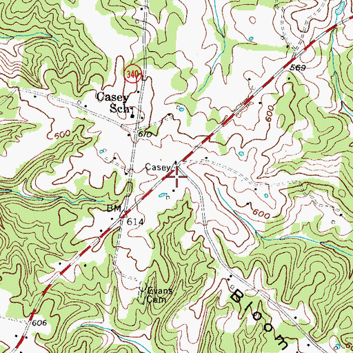 Topographic Map of Fifth District Fire Department, KY