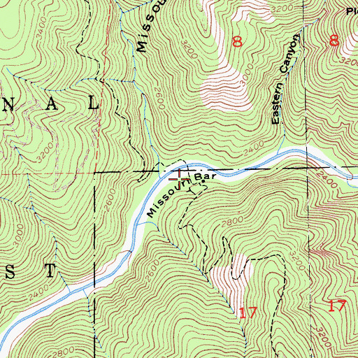 Topographic Map of Missouri Bar, CA