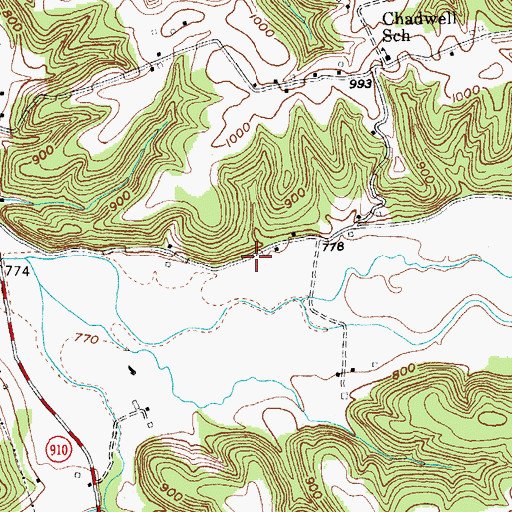 Topographic Map of South Fork Volunteer Fire Department, KY