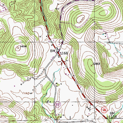 Topographic Map of Southeast Casey County Volunteer Fire Department, KY
