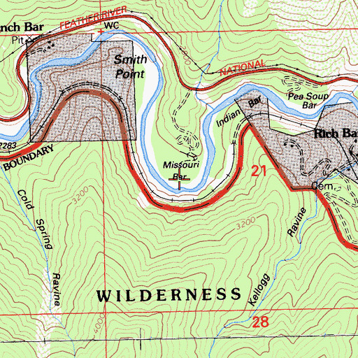 Topographic Map of Missouri Bar, CA
