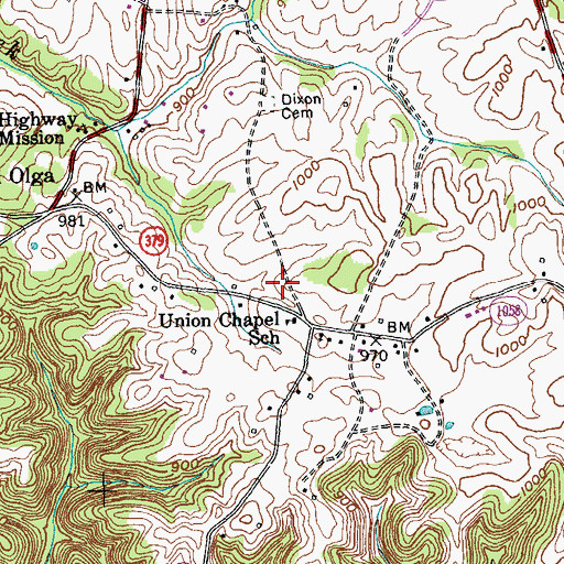 Topographic Map of South Russell Volunteer Fire Department, KY