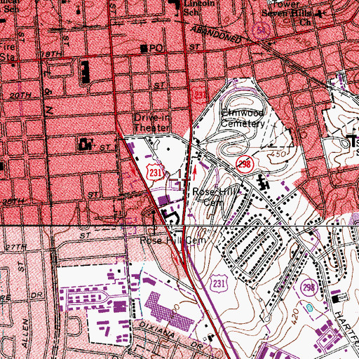 Topographic Map of Owensboro Fire Department Station 4, KY