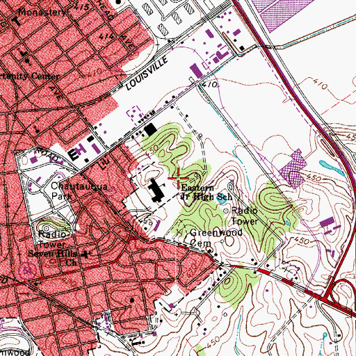 Topographic Map of Owensboro Fire Department - Station 2, KY