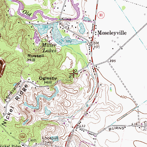 Topographic Map of Daviess County Fire Department Mosleyville, KY