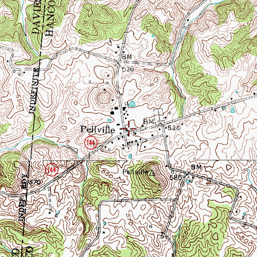 Topographic Map of South Hancock Fire Department, KY