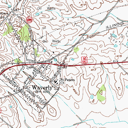 Topographic Map of Waverly Volunteer Fire Department, KY