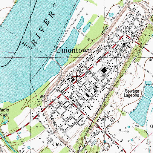 Topographic Map of Uniontown Fire Department, KY