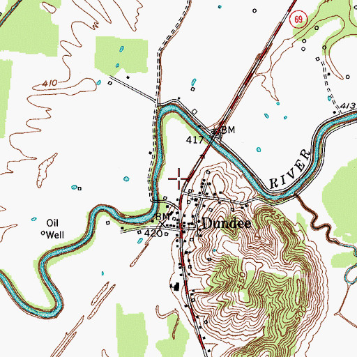 Topographic Map of Dundee Fire Department, KY