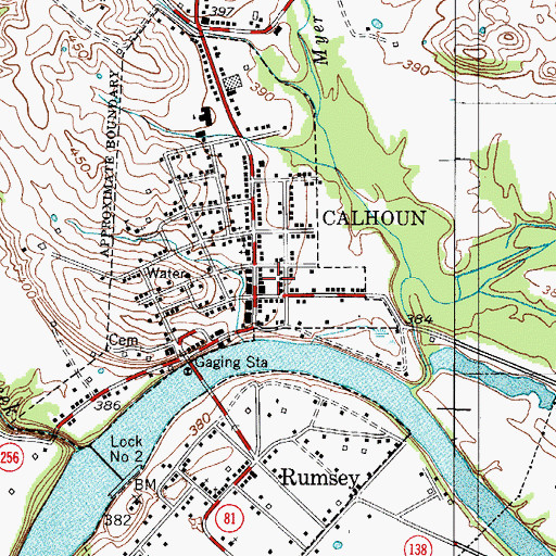 Topographic Map of McLean County Central District Fire Department, KY