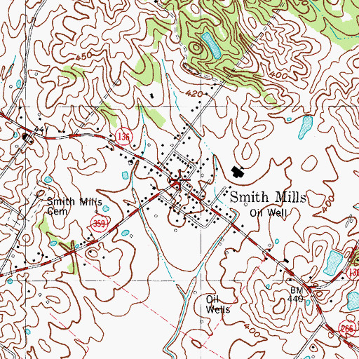 Topographic Map of Smith Mills Fire Department, KY