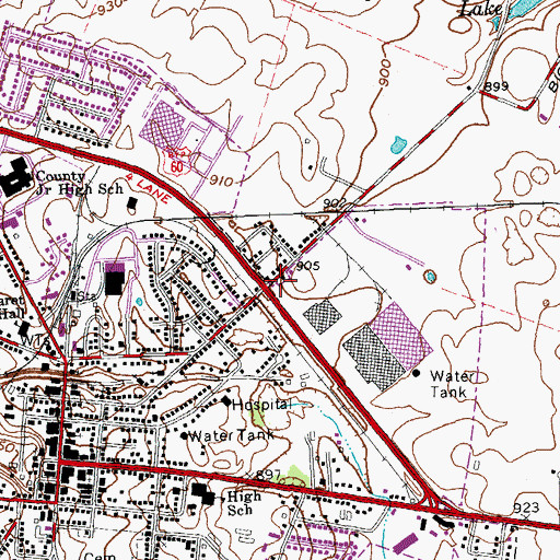 Topographic Map of Woodford County Fire Department Station 1, KY
