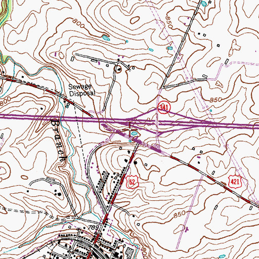Topographic Map of Woodford County Fire Department Station 4, KY