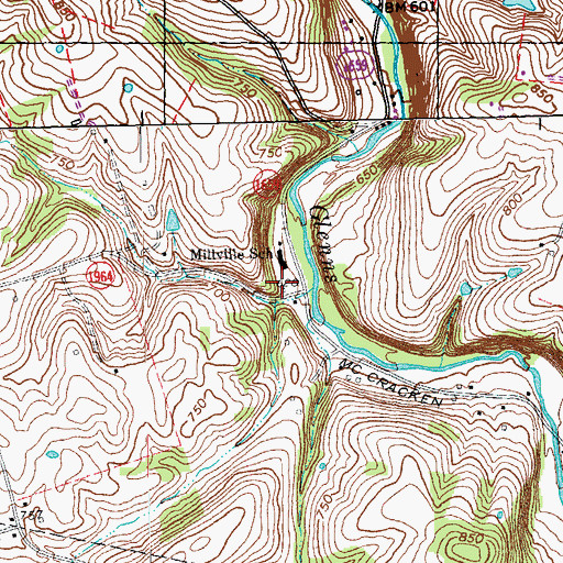 Topographic Map of Woodford County Fire Department Station 2, KY