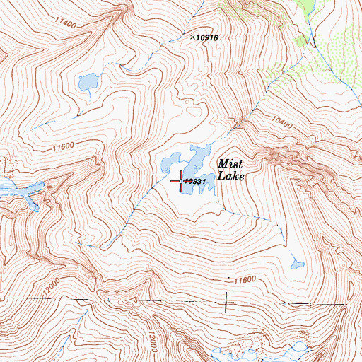 Topographic Map of Mist Lake, CA