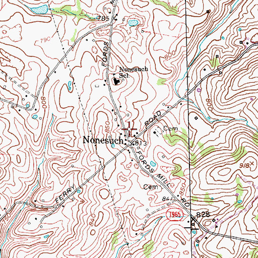 Topographic Map of Woodford County Fire Department Station 3, KY