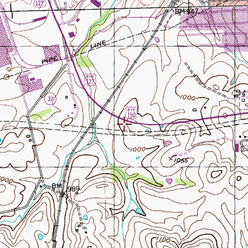 Topographic Map of Danville Fire Department Station 2, KY