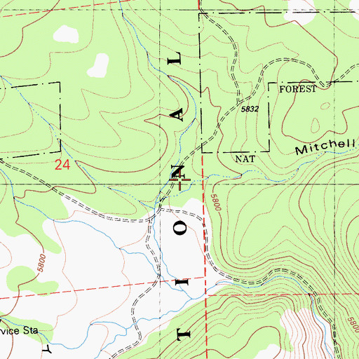 Topographic Map of Mitchell Canyon, CA